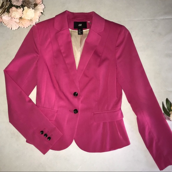 H&M SIZE 6 HOT PINK BLAZER - Picture 1 of 11